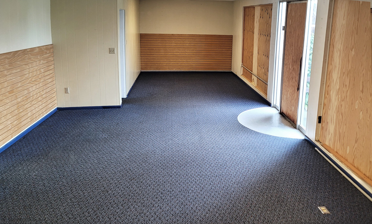 Ground floor commercial space looking toward rear